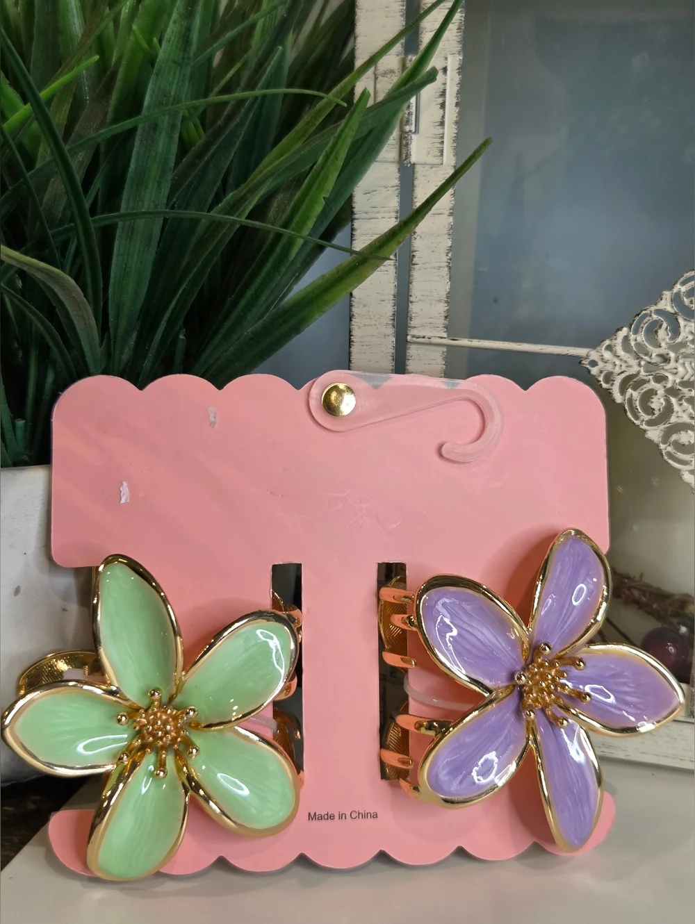 Sunday State Floral  Lavender & Mint Hair Clips - Picture 2 of 4